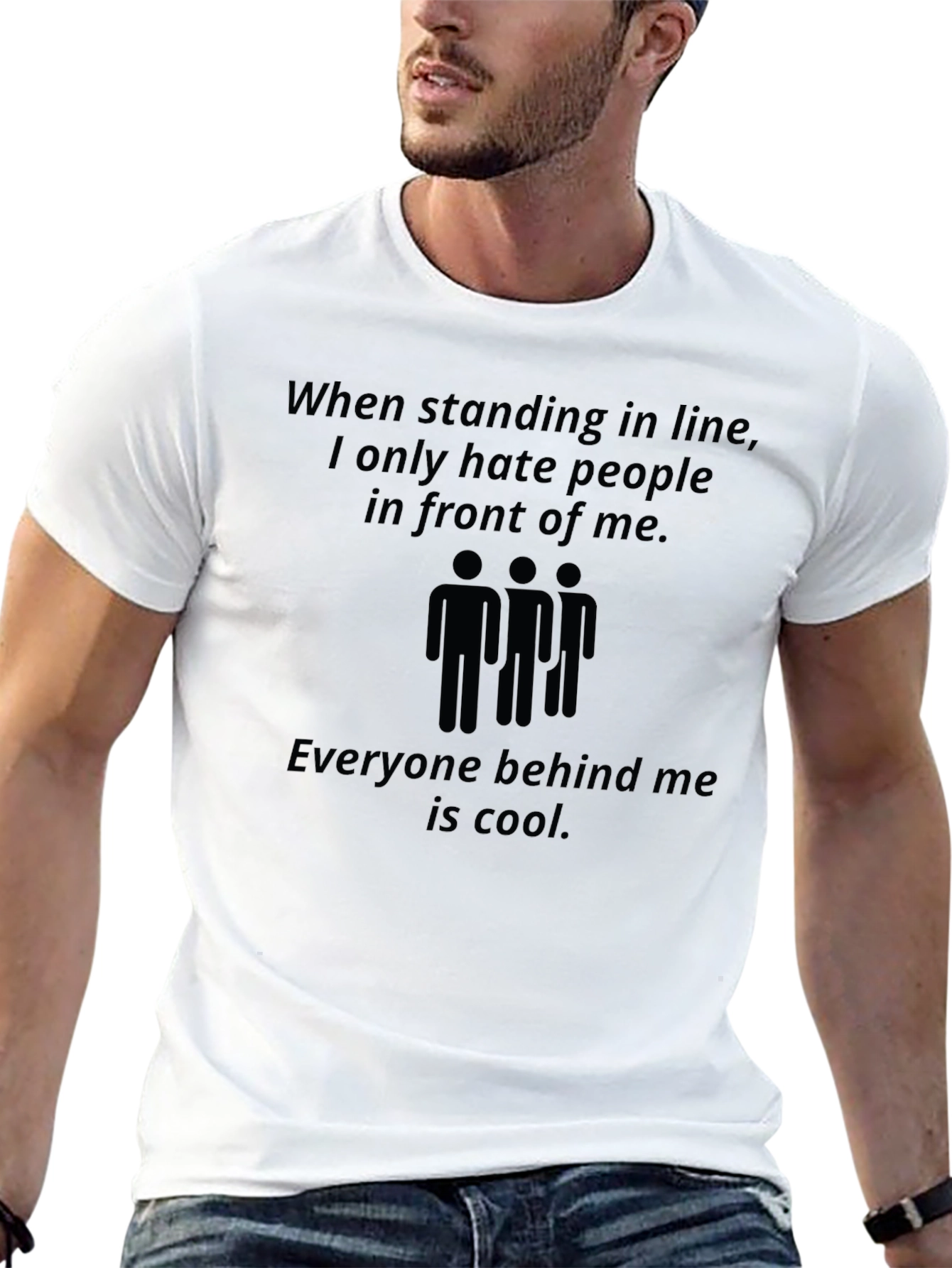 Funny Graphic Tee - Hate People in Front