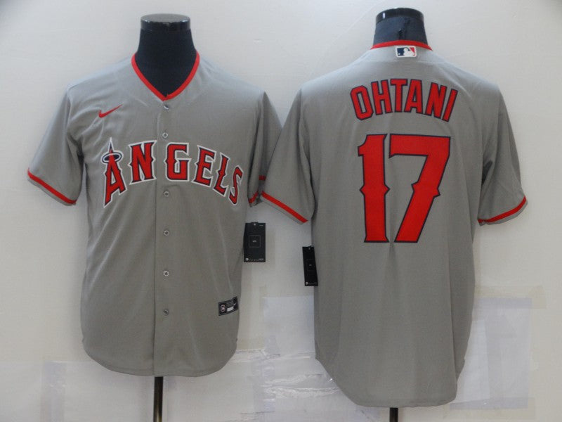Men's Los Angeles Angels Shohei Ohtani #17 Gray Sewn Baseball Jerseys