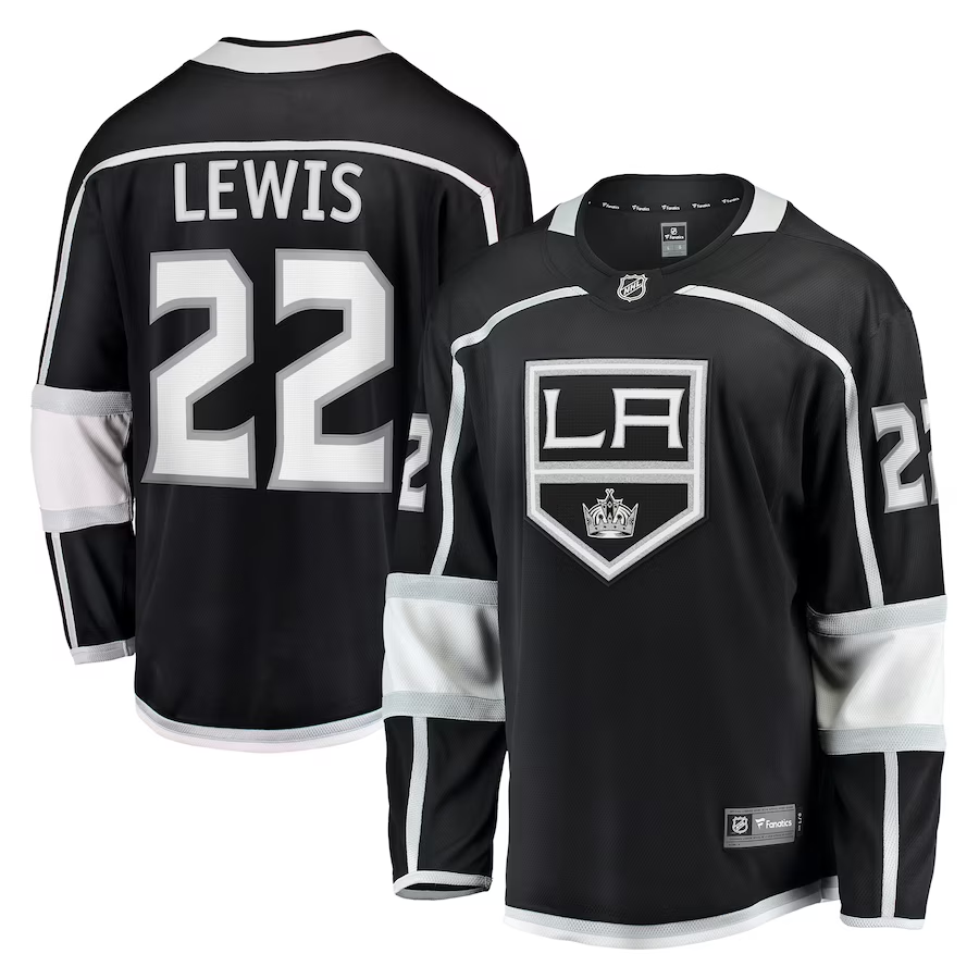 Men's Los Angeles Kings Trevor Lewis #22 Black Home Breakaway Jerseys
