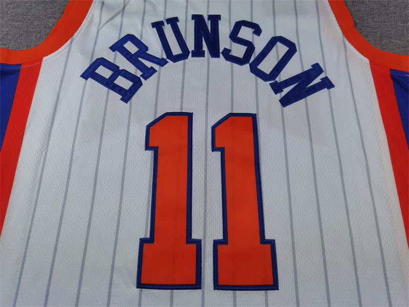 Men's New York Knicks Jalen Brunson #11 White 2024/25 Swingman Player Jerseys - City Edition
