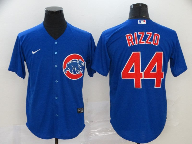 Men's Chicago Cubs Anthony Rizzo #44 Blue Replica Baseball Jerseys