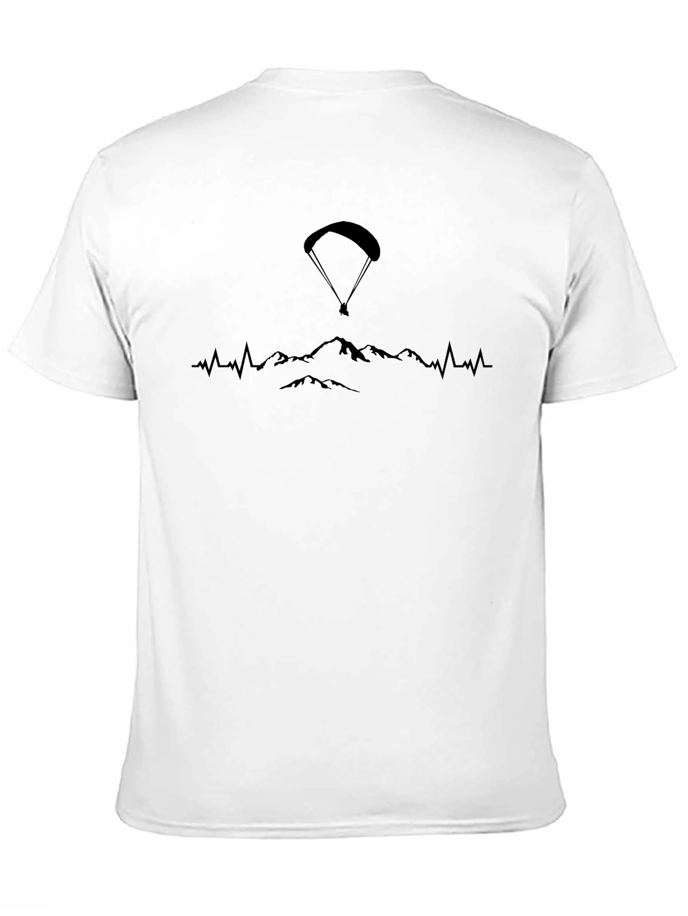 Skydiving Heartbeat Mens T-Shirt - Black