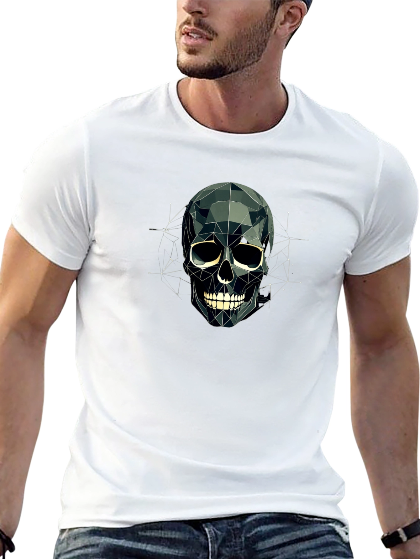 Geometric Skull T-Shirt - Modern Graphic Tee
