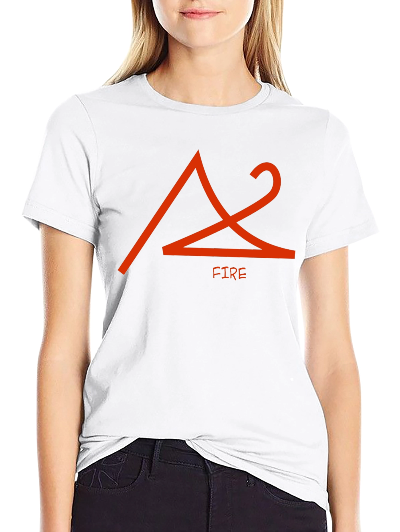 Fire Elemental Symbol Black Graphic Tee