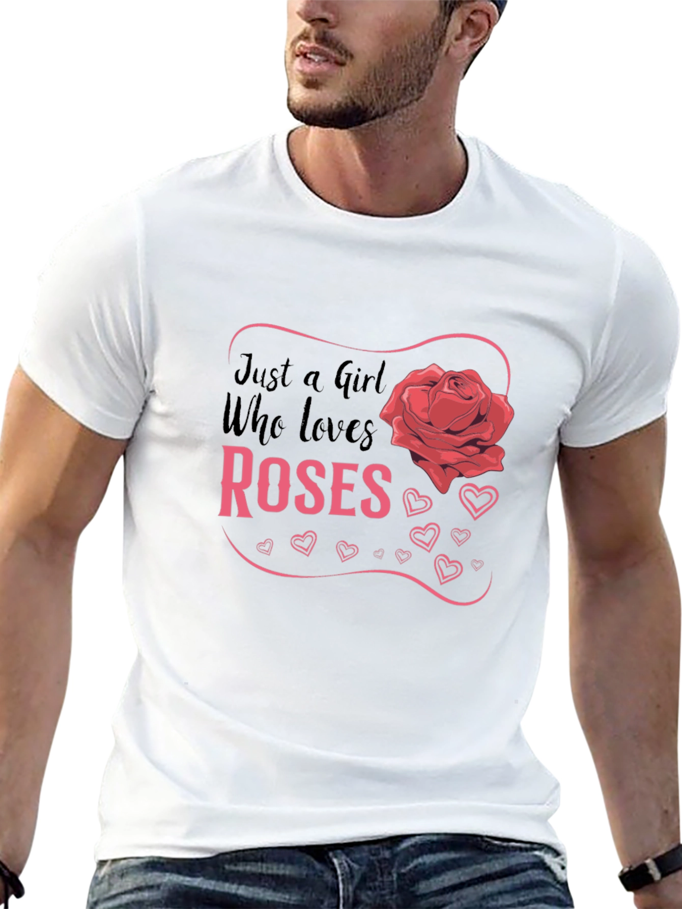 Just A Girl Who Loves Roses Graphic T-Shirt