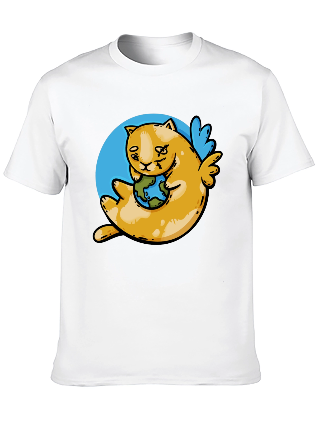 Cute Cat Holding Earth T-Shirt