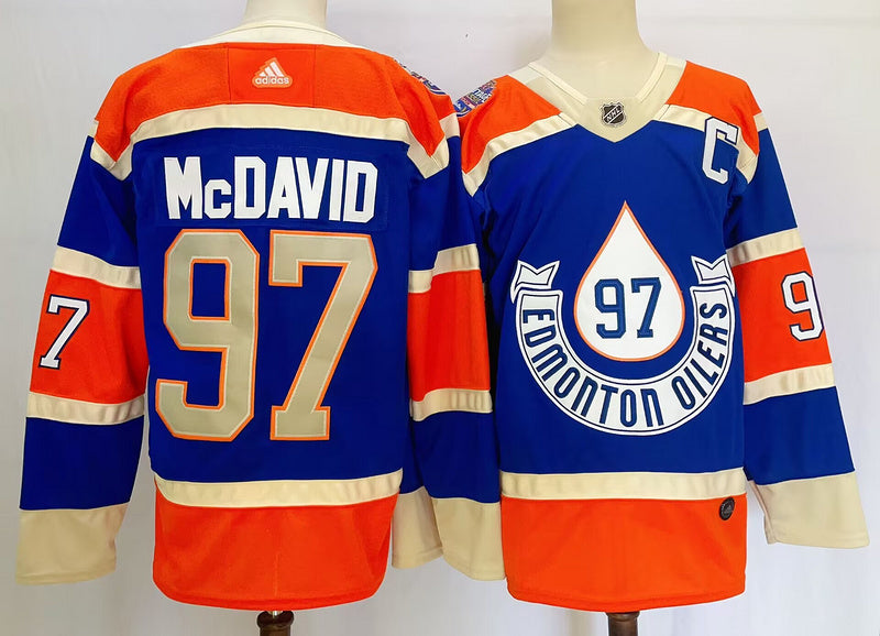 Men's Edmonton Oilers Connor McDavid #97 Blue Player Game Jerseys