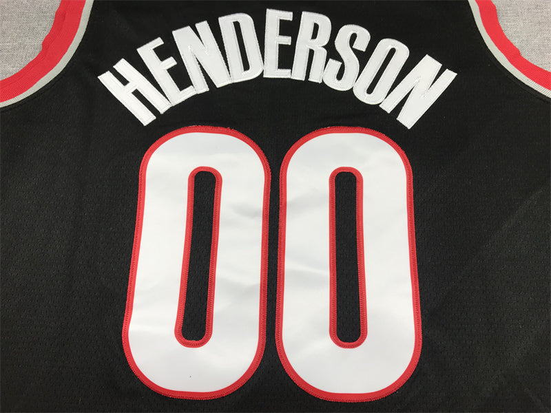 Men's Portland Trail Blazers Scoot Henderson #00 Black 2023 NBA Draft Swingman Jerseys - Icon Edition