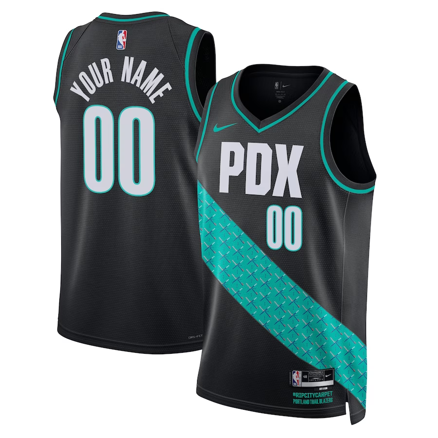 Men's Portland Trail Blazers Black 2022/23 Swingman Custom Jerseys - City Edition