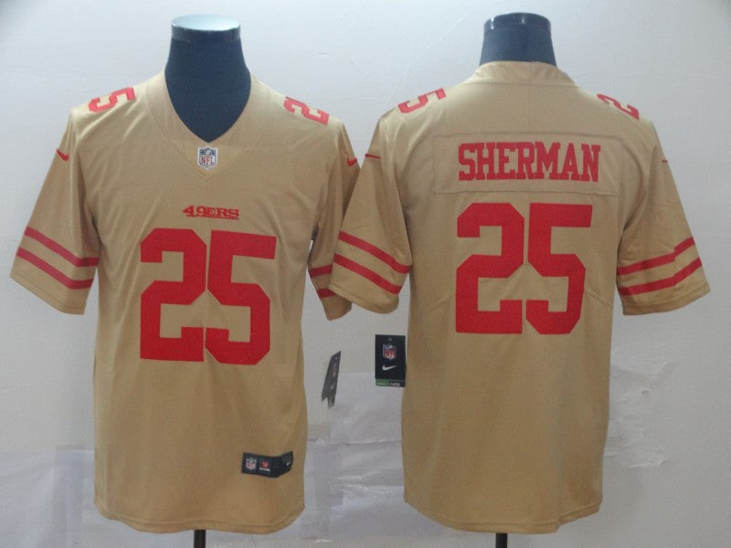 Men's San Francisco 49ers Richard Sherman #25 Gold Inverted Legend Jerseys