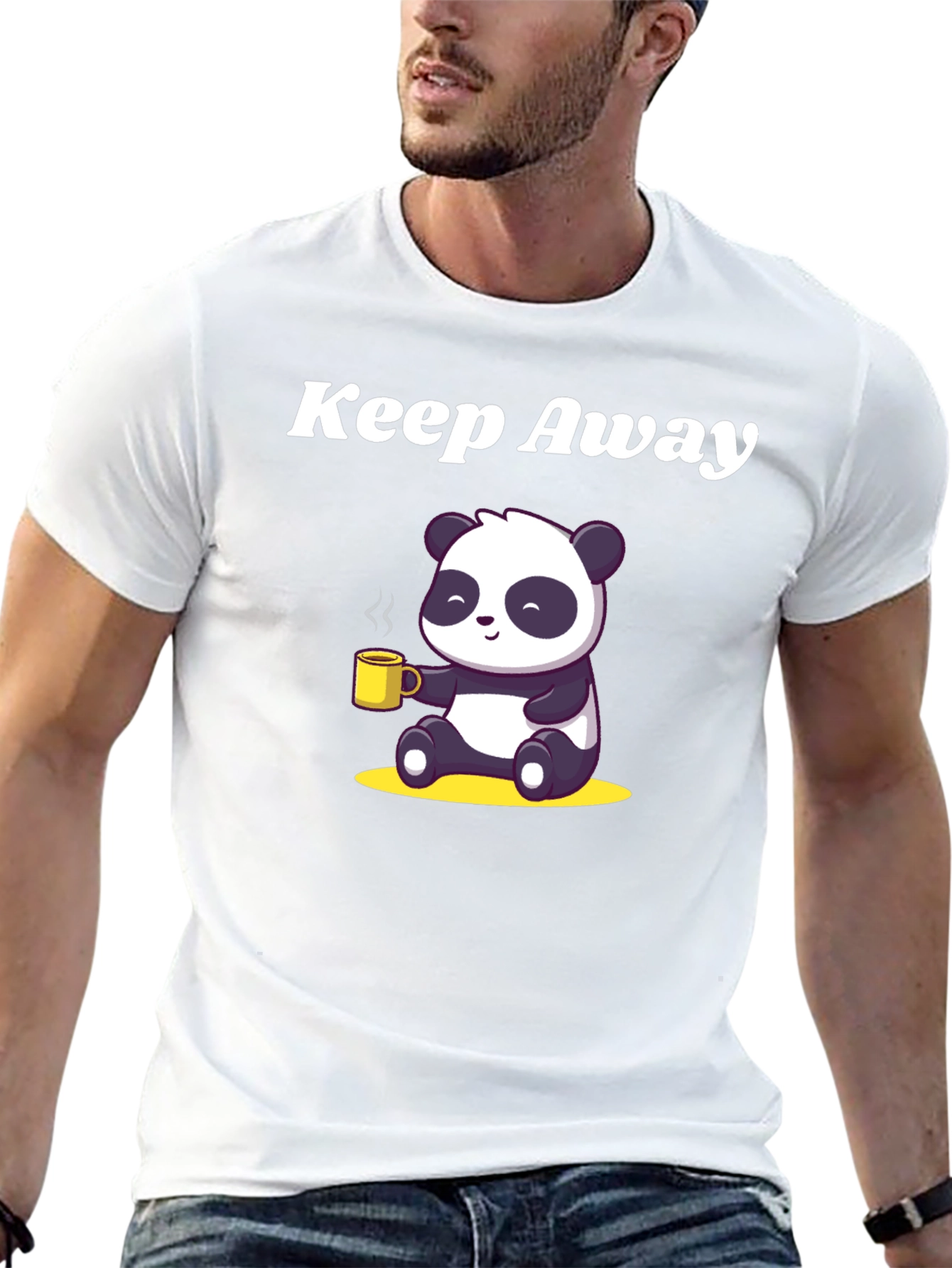 Keep Away Panda Graphic Tee - Black