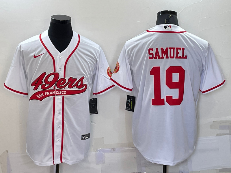 Men's San Francisco 49ers Deebo Samuel #19 White Game Jerseys Joint Edition