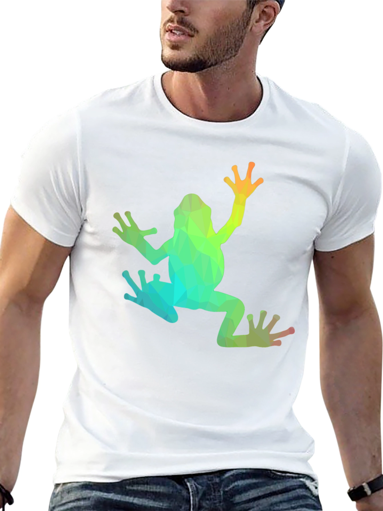 Geometric Frog Graphic T-Shirt - Black