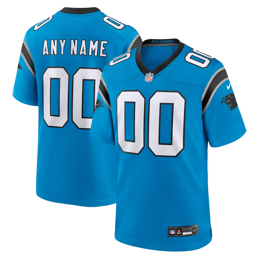 Custom1 Carolina Panthers Blue Alternate Game Jerseys