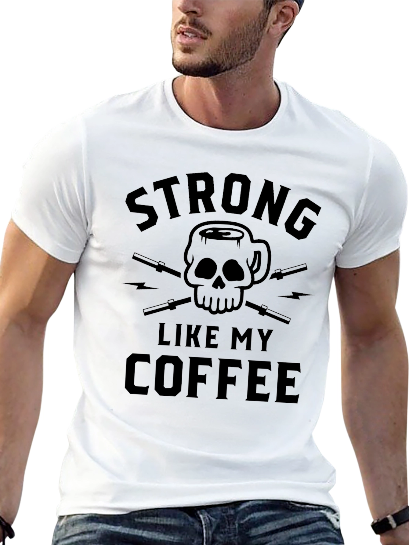 Strong Like My Coffee Black Graphic Tee