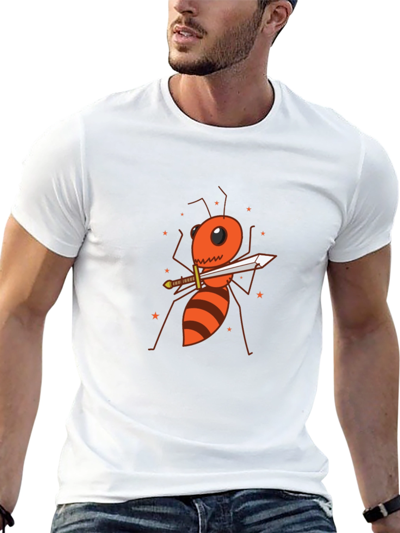 Ant Warrior Graphic T-Shirt - Black