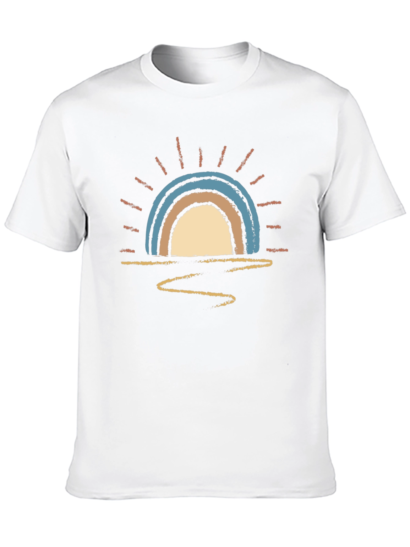 Sunset Rainbow Graphic Tee - Soft Cotton Blend
