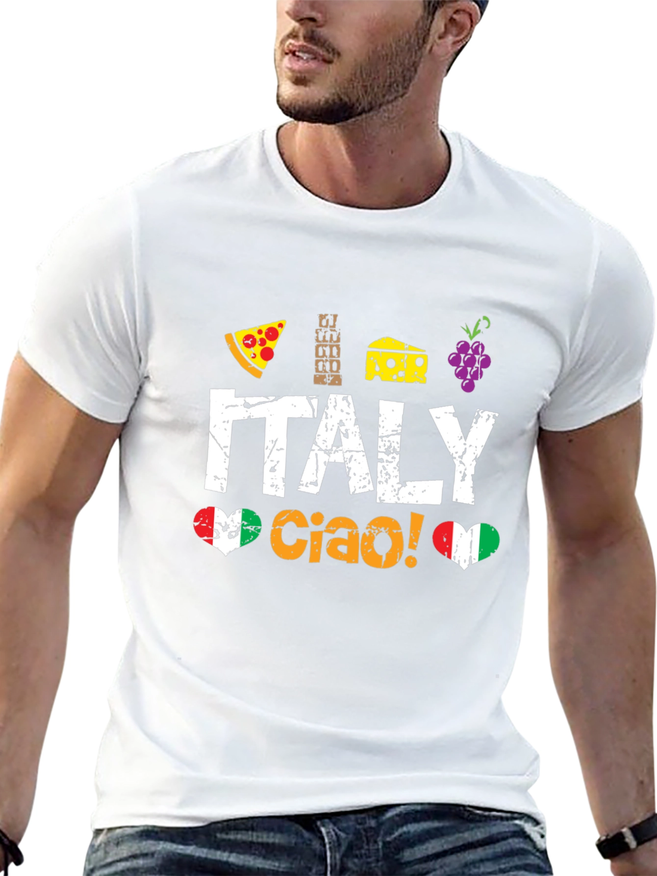 Italy T-Shirt - Food & Flag Graphic Tee