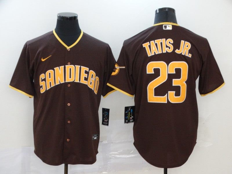 Men's San Diego Padres Fernando Tatis Jr. #23 Stitched Brown Jerseys