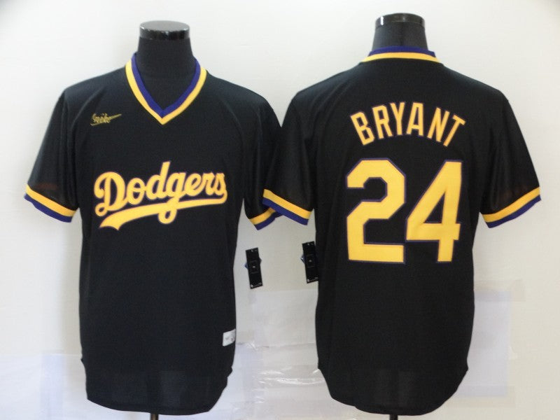 Men's Los Angeles Dodgers Kobe Bryant Black Replica Baseball Jerseys