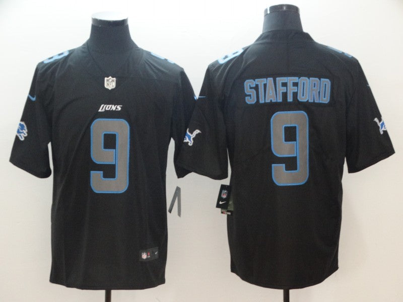 Men's Detroit Lions #9 Matthew Stafford Black Player Game Jerseys