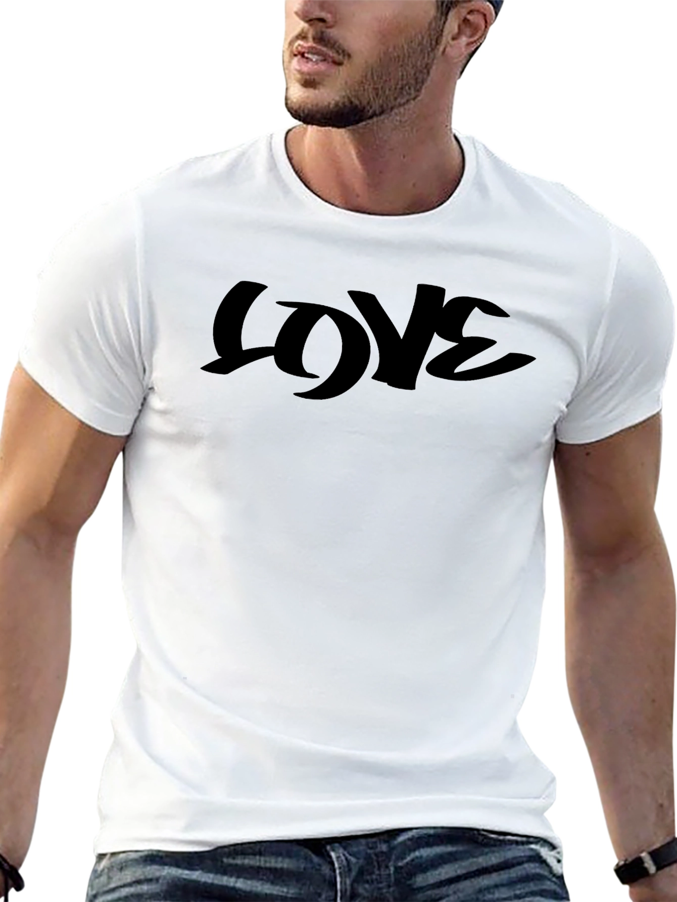 Love Graphic Print Crew Neck T-Shirt