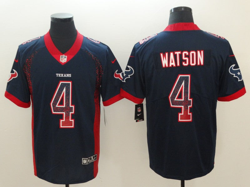 Men's Houston Texans Deshaun Watson #4 Navy Game Player Jerseys
