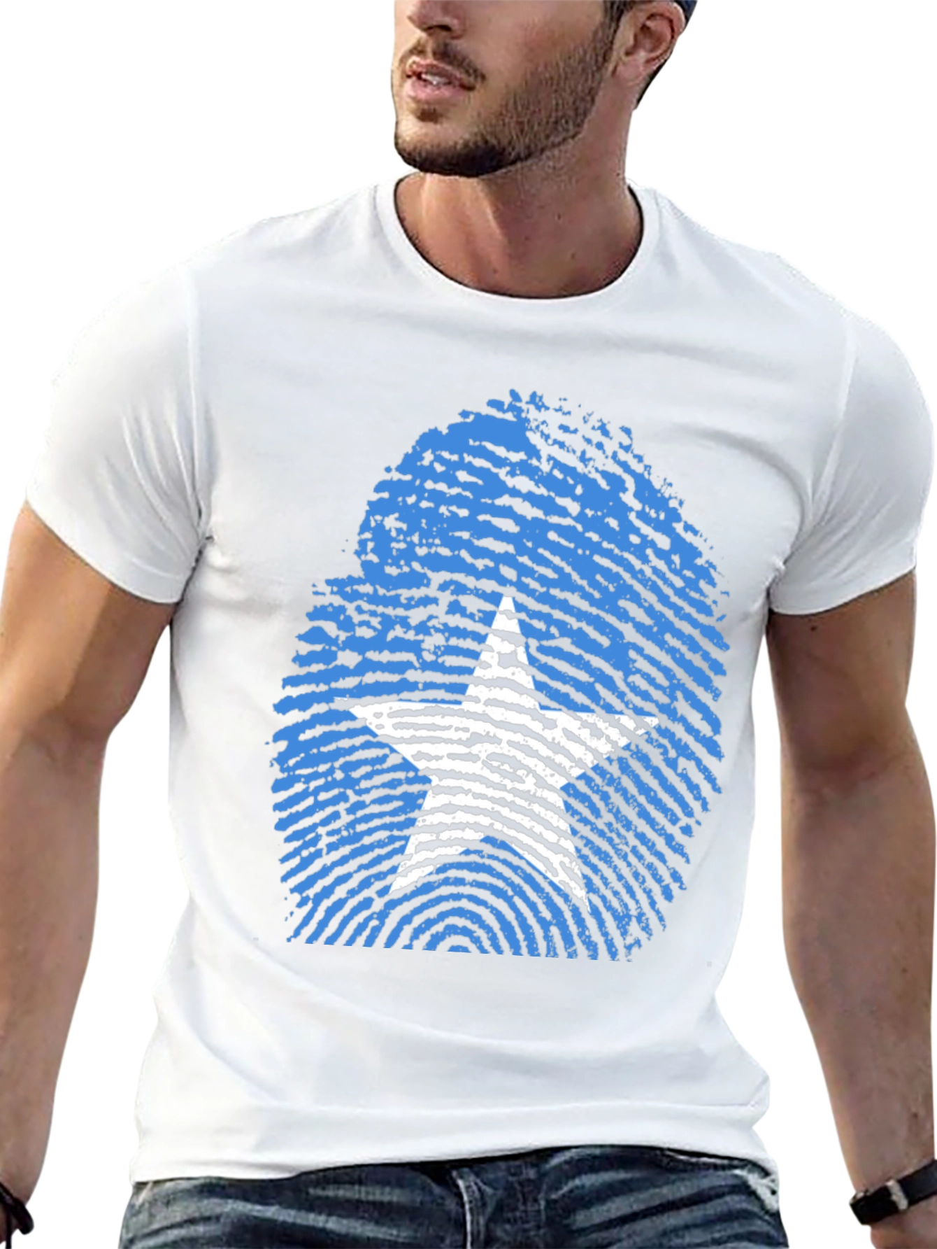 Somalia Flag Fingerprint T-Shirt