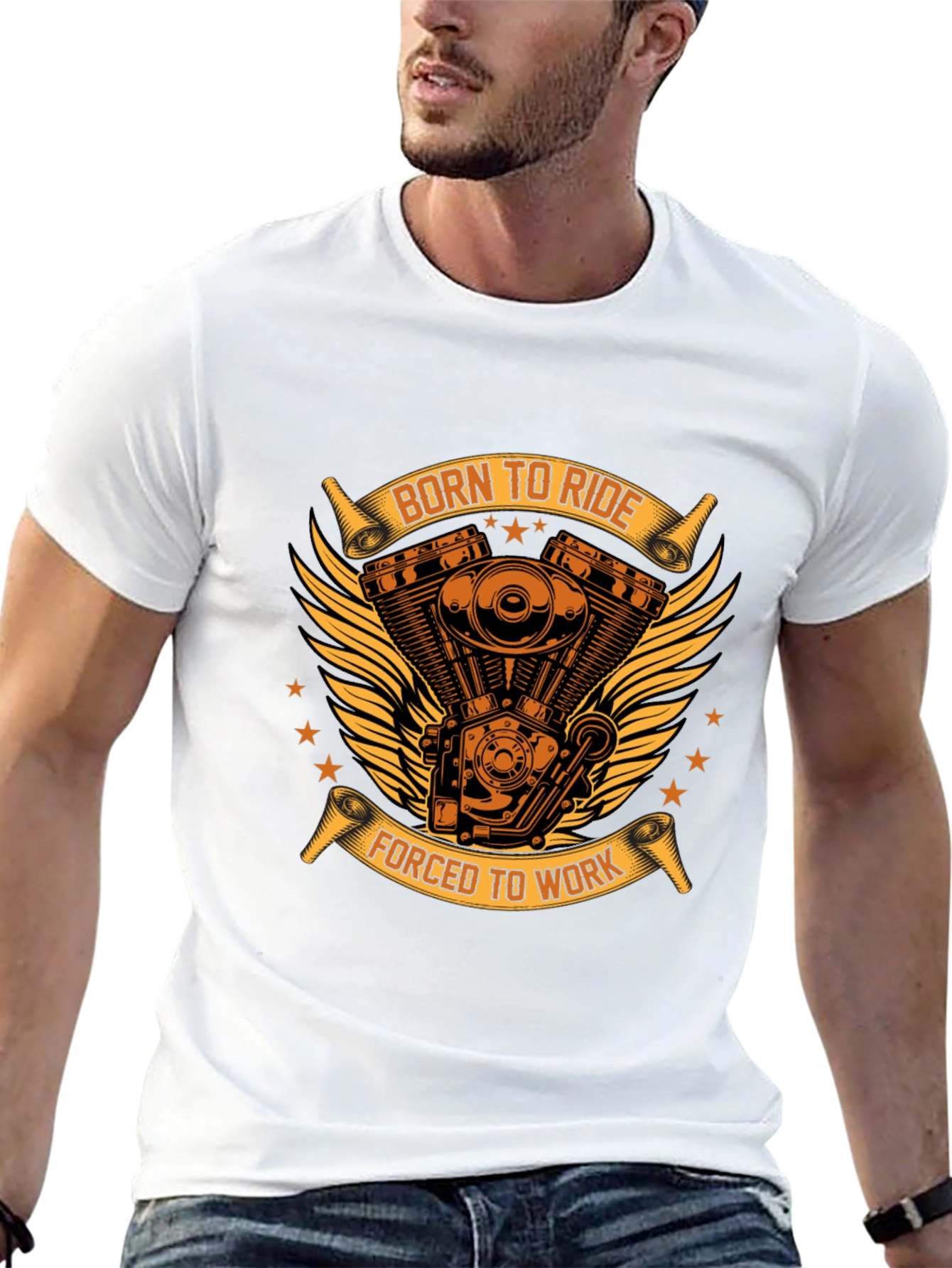 Born To Ride Biker T-Shirt - Black