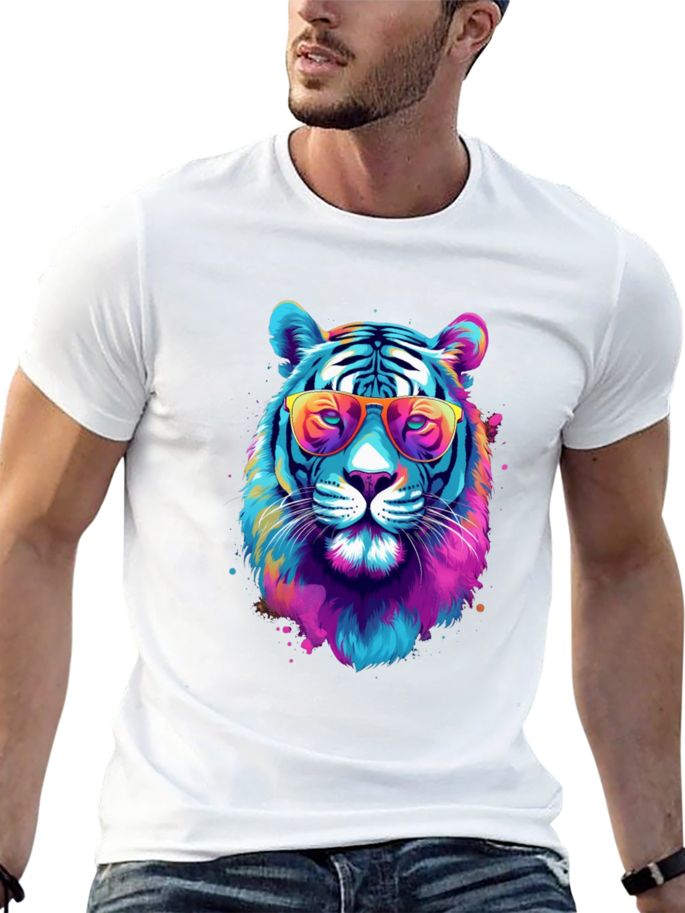 Cool Tiger Graphic Tee - Black Unisex T-Shirt