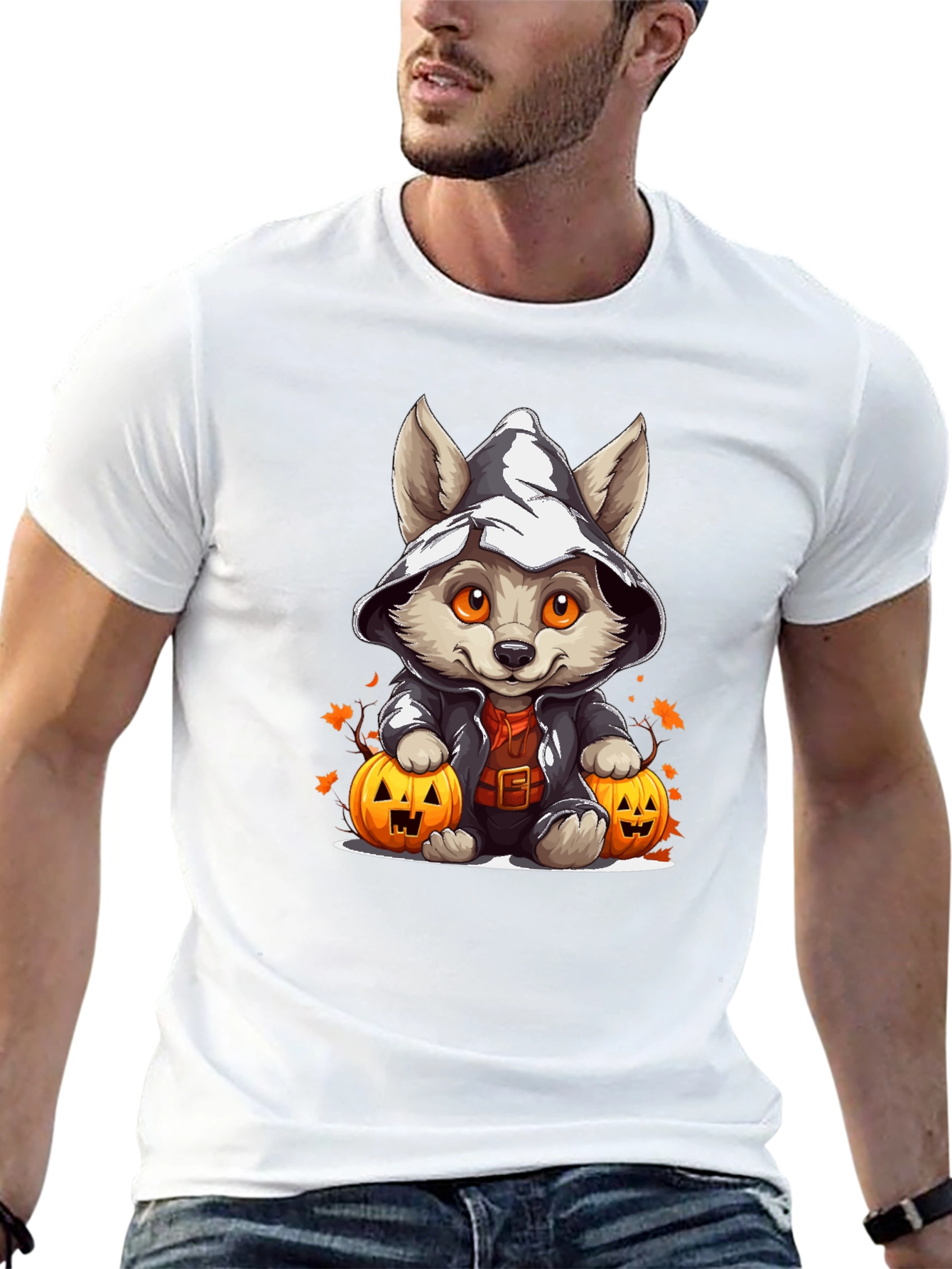 Halloween Puppy in Witch Hat T-Shirt