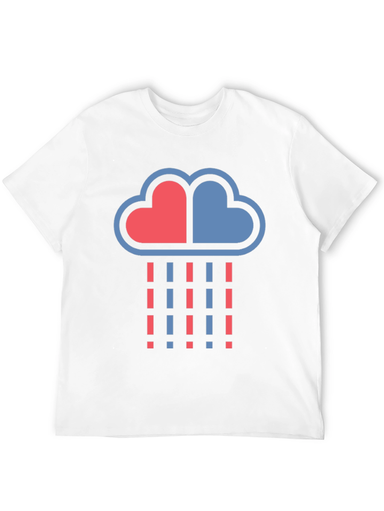 Heart Cloud Rain Graphic T-Shirt - Modern Design