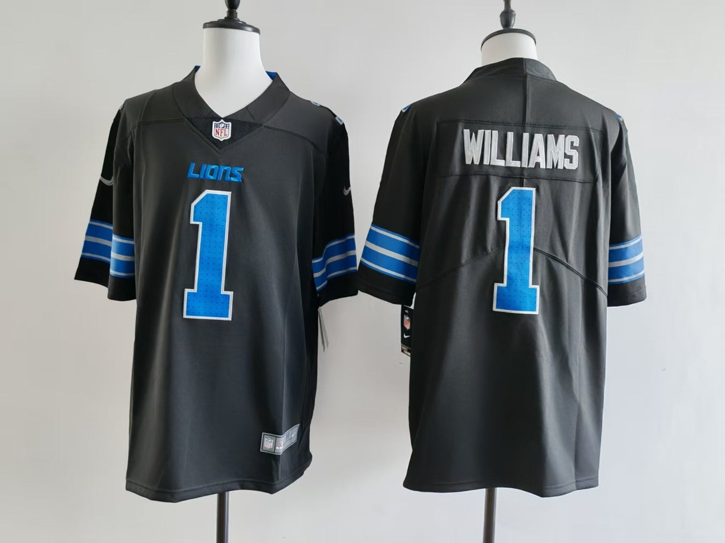 Men's Detroit Lions David Montgomery Jersey - Black#1