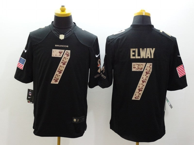 Men's Denver Broncos John Elway #7 Black Game Player Jerseys