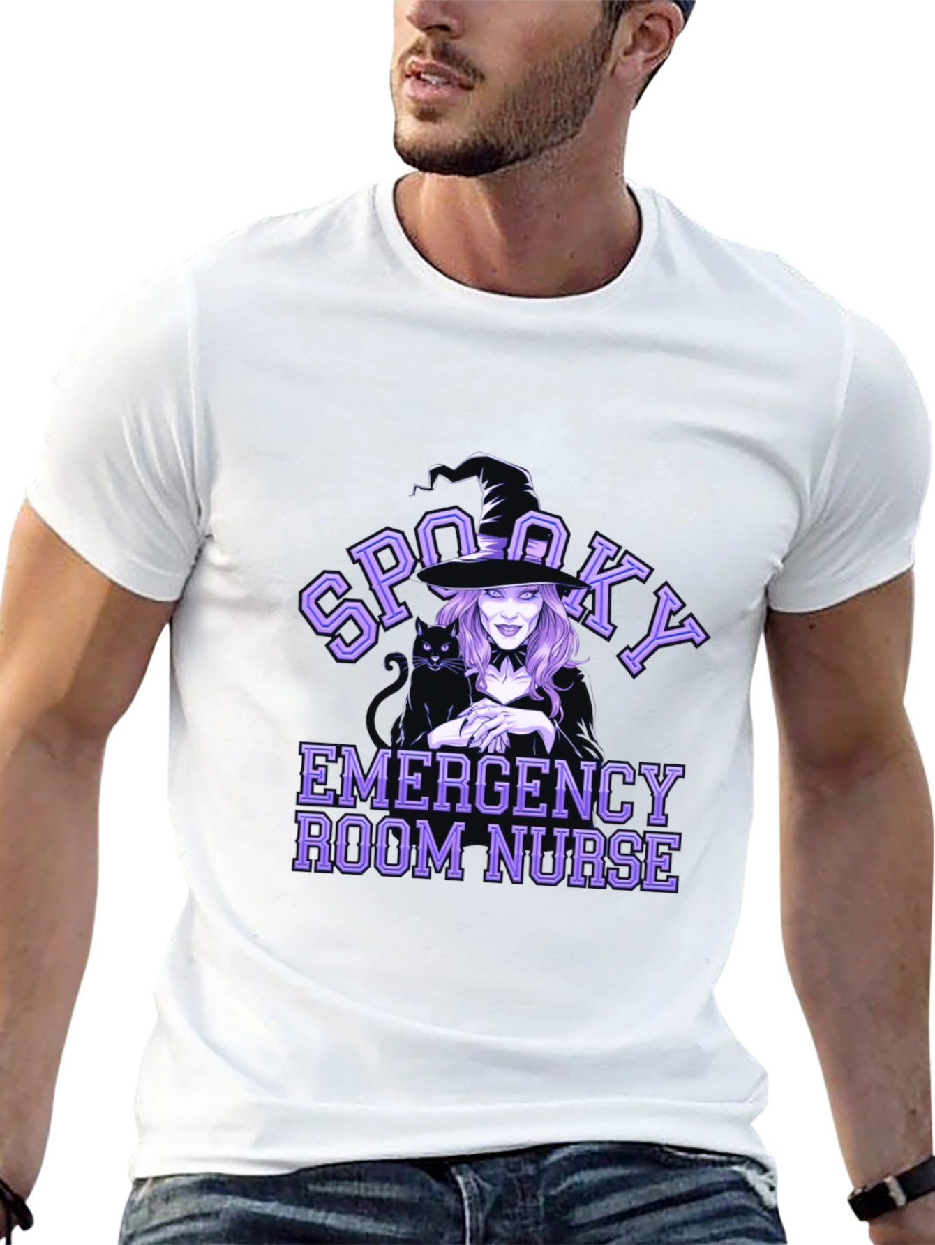 Spooky Emergency Room Nurse Black T-Shirt