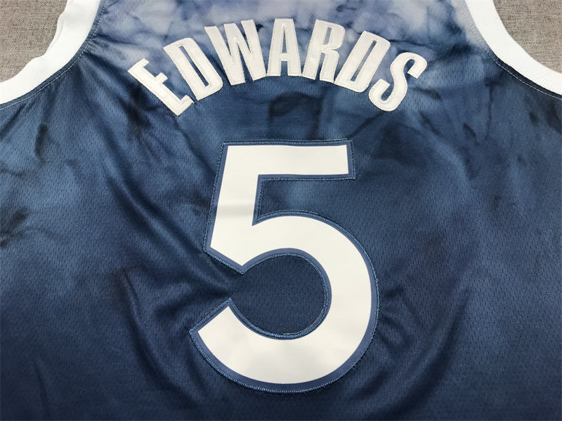 Men's Minnesota Timberwolves Anthony Edwards #5 Blue 2023/24 Swingman Jerseys - City Edition