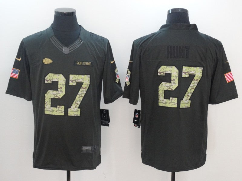 Men's Kansas City Chiefs Karim Hunt #27 Black Game Jerseys