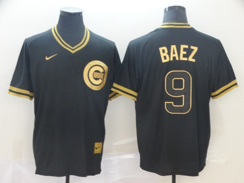 Men's Chicago Cubs Javier Baez #9 Black Replica Player Jerseys