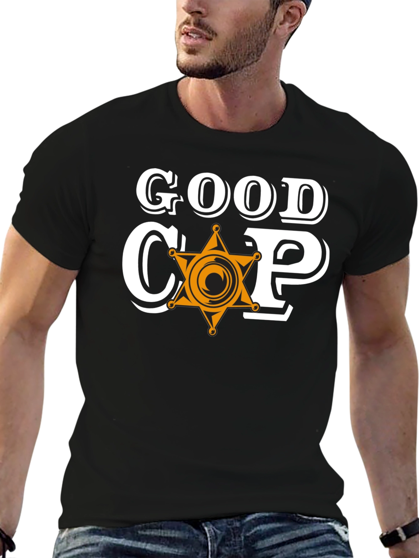 Good Cop Graphic Tee - Sheriff Star Design