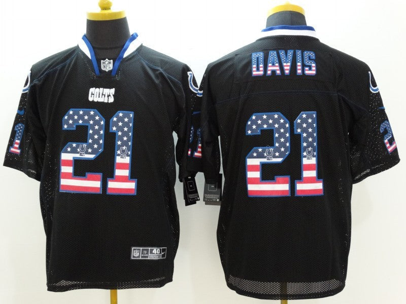 Men's Indianapolis Colts Vontae Davis #21 Black Game Jerseys