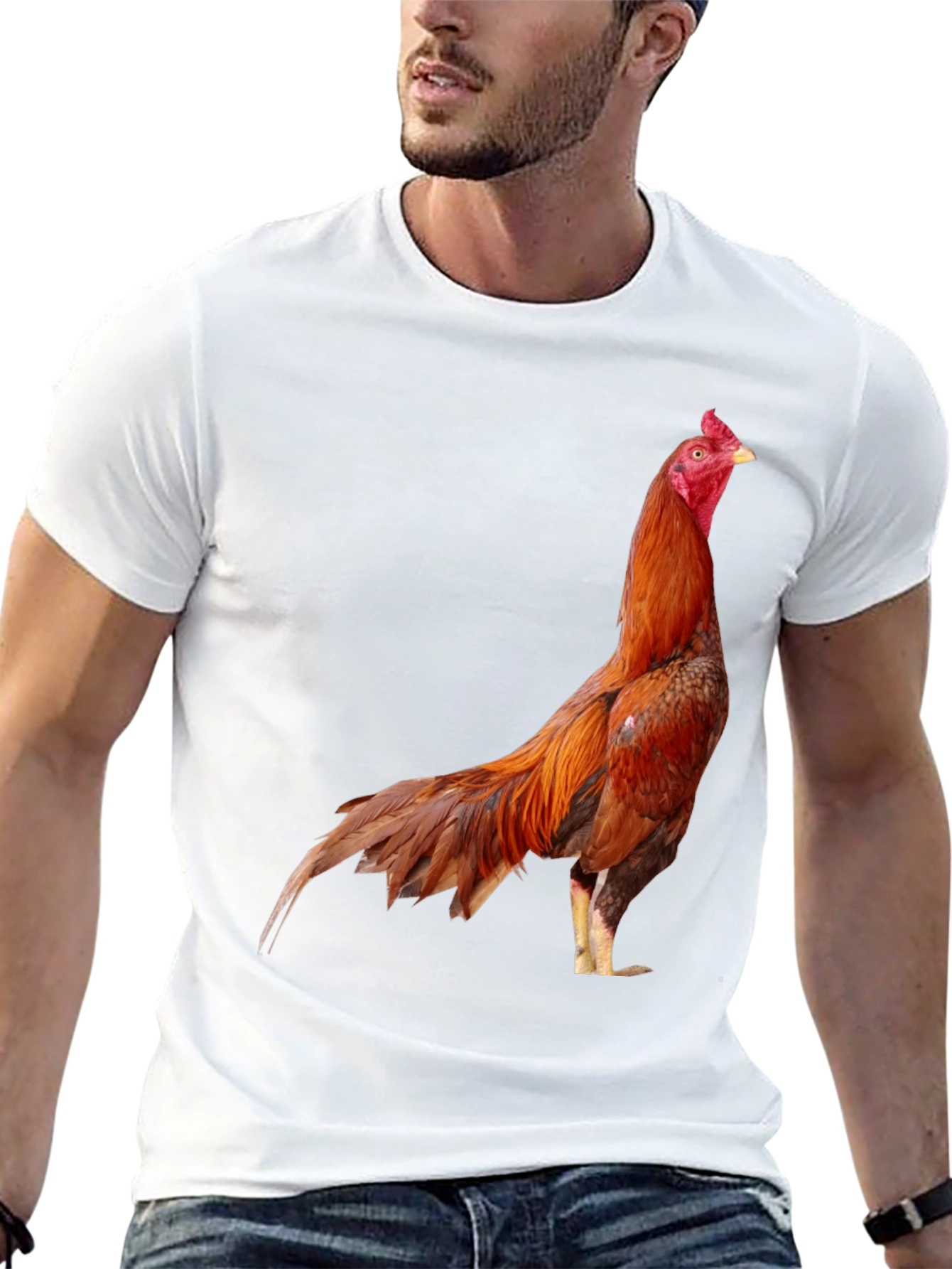 Rooster Graphic Tee - Cool Chicken T-Shirt