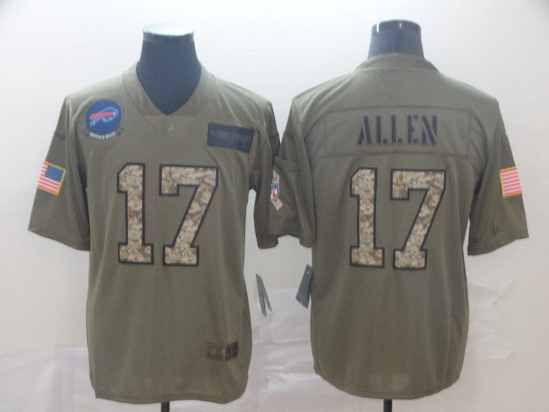 Men's Buffalo Bills Josh Allen #17 Brown Authentic Game Jerseys