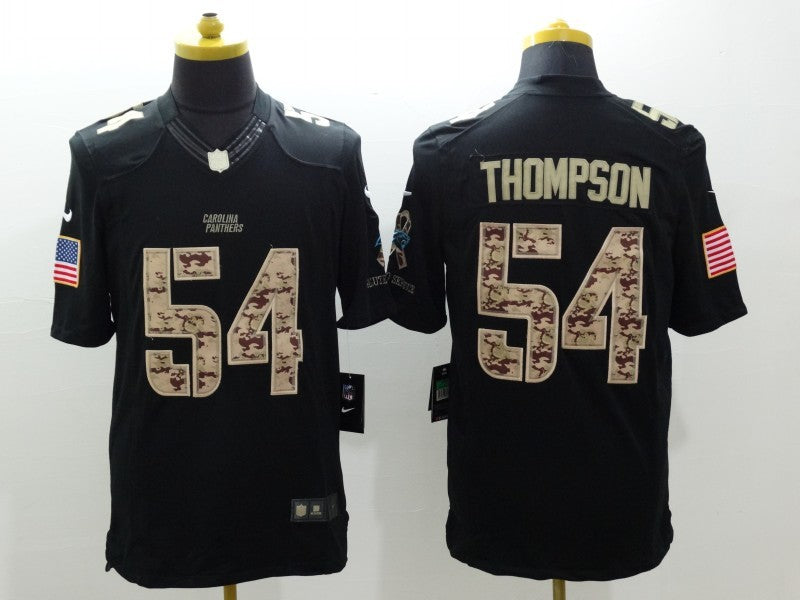 Men's Carolina Panthers Shaq Thompson #54 Black Game Player Jerseys