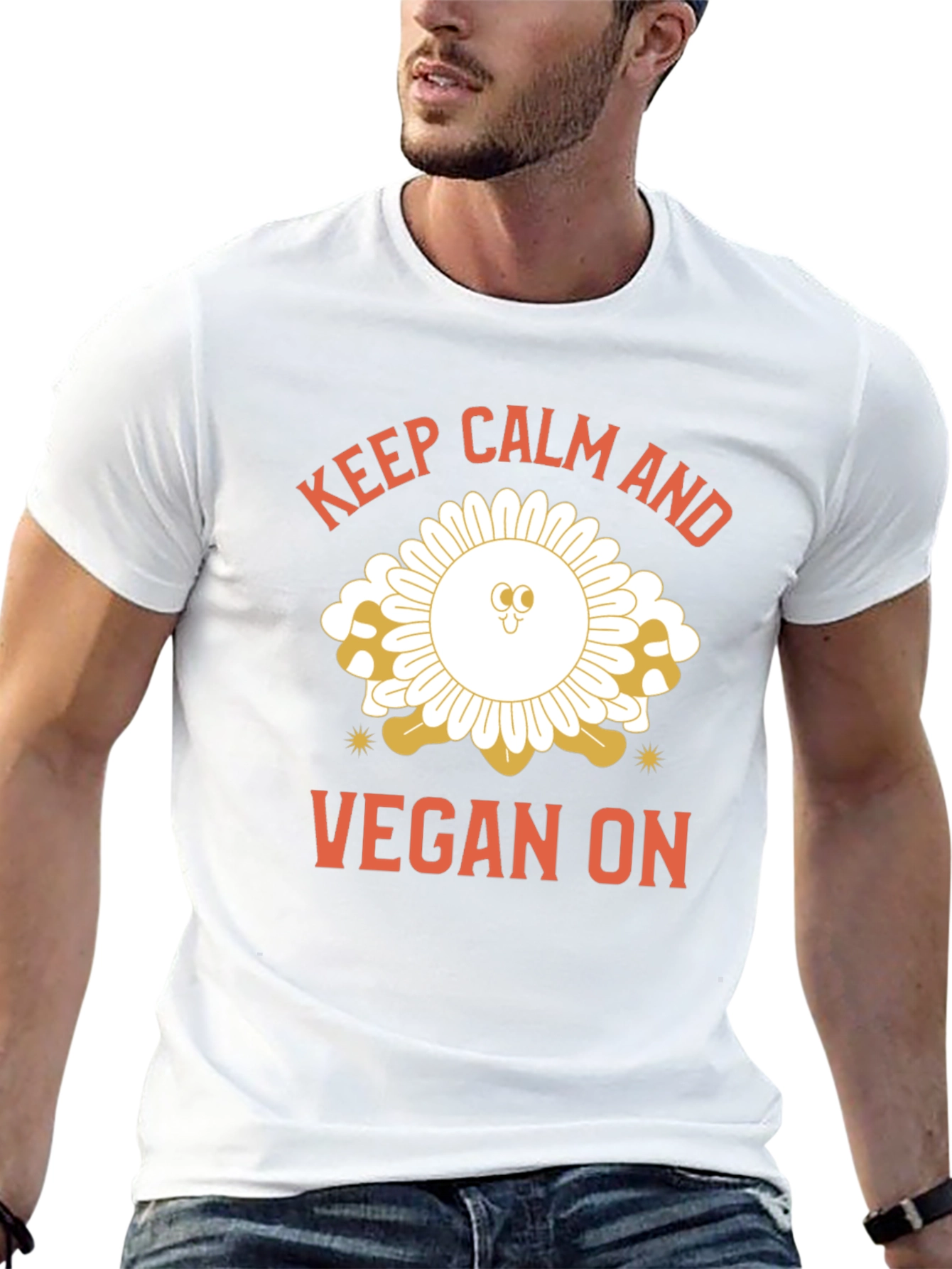 Keep Calm and Vegan On Black T-Shirt