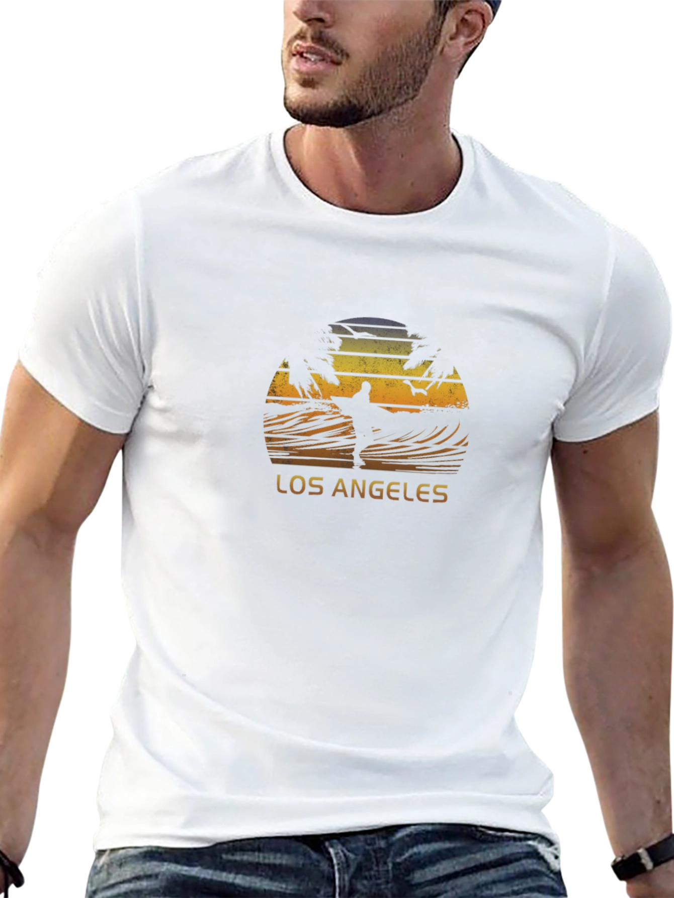 Los Angeles Surfer Black T-Shirt
