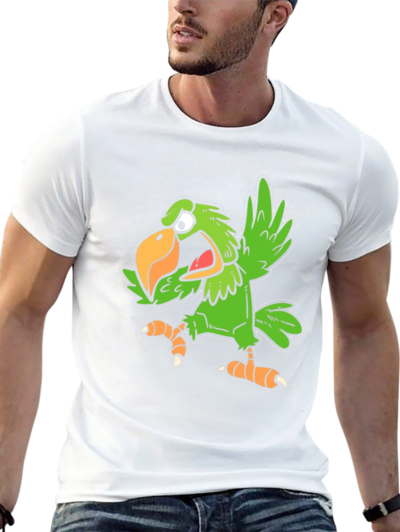 Funny Parrot Graphic Tee - Black Unisex T-Shirt