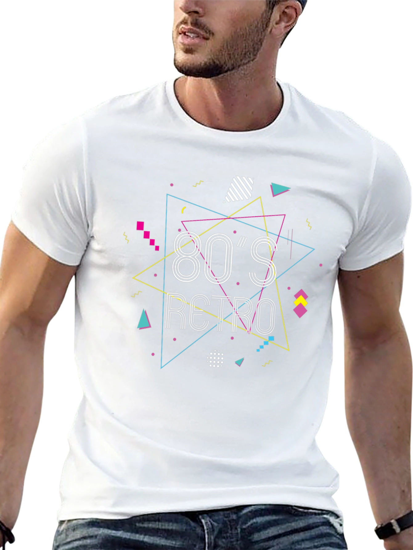 80s Retro Graphic Tee - Black