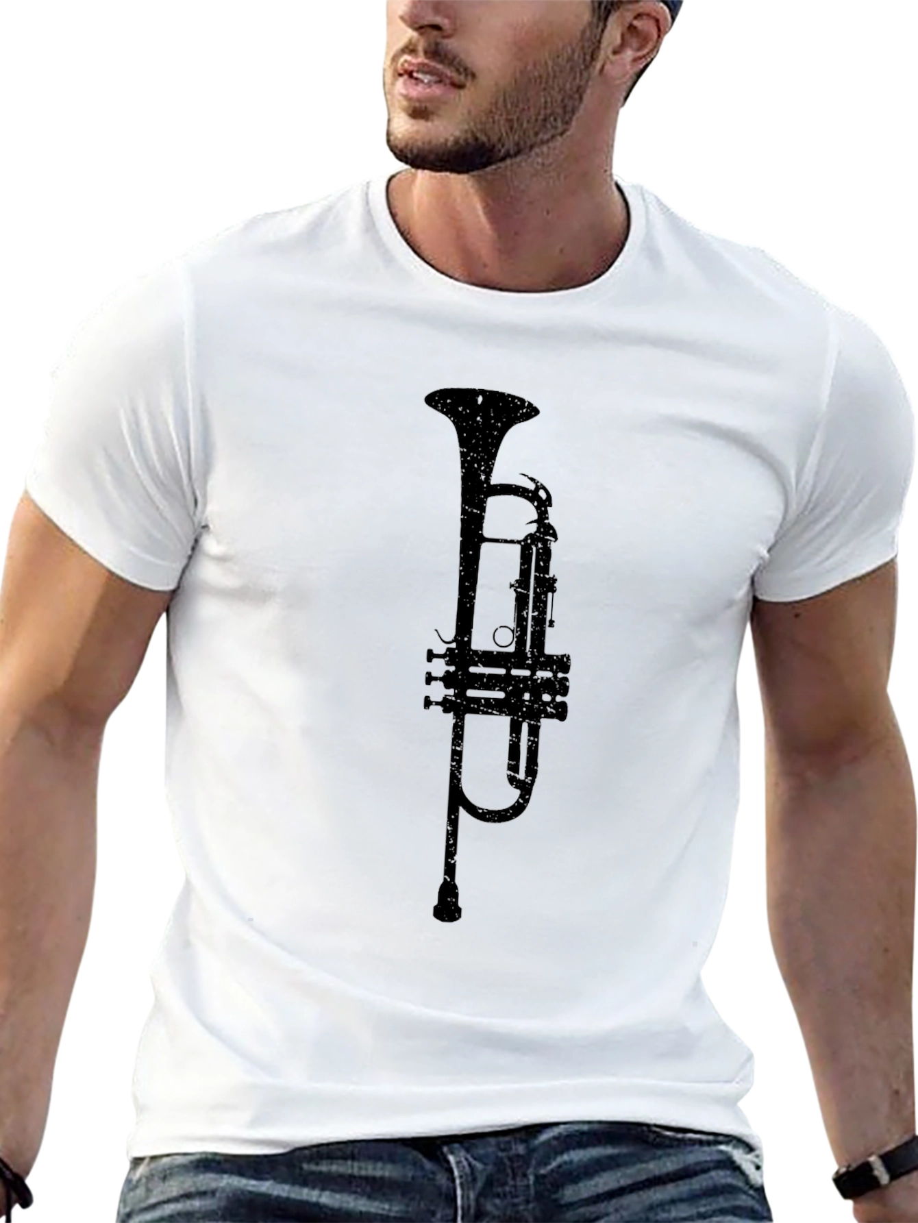 Trumpet Graphic Black T-Shirt - Music Lovers Tee
