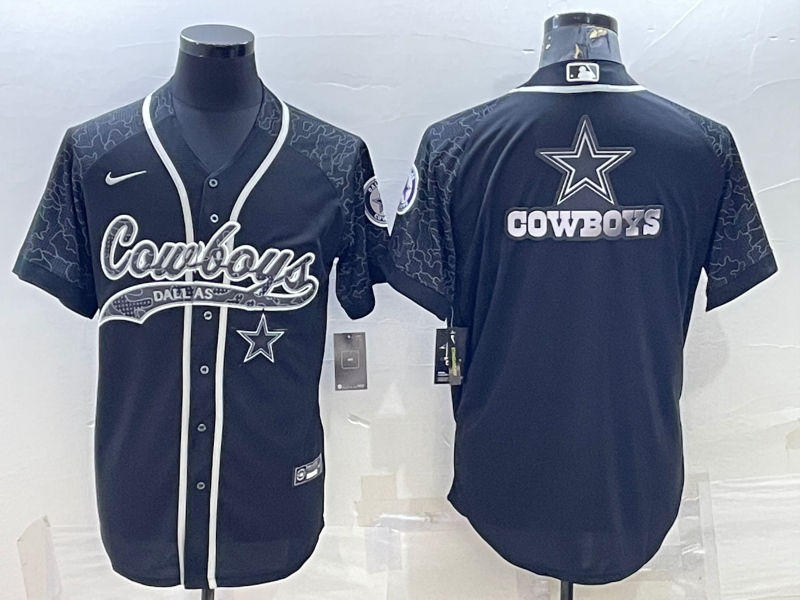 Men's Dallas Cowboys Black RFLCTV Limited Jerseys