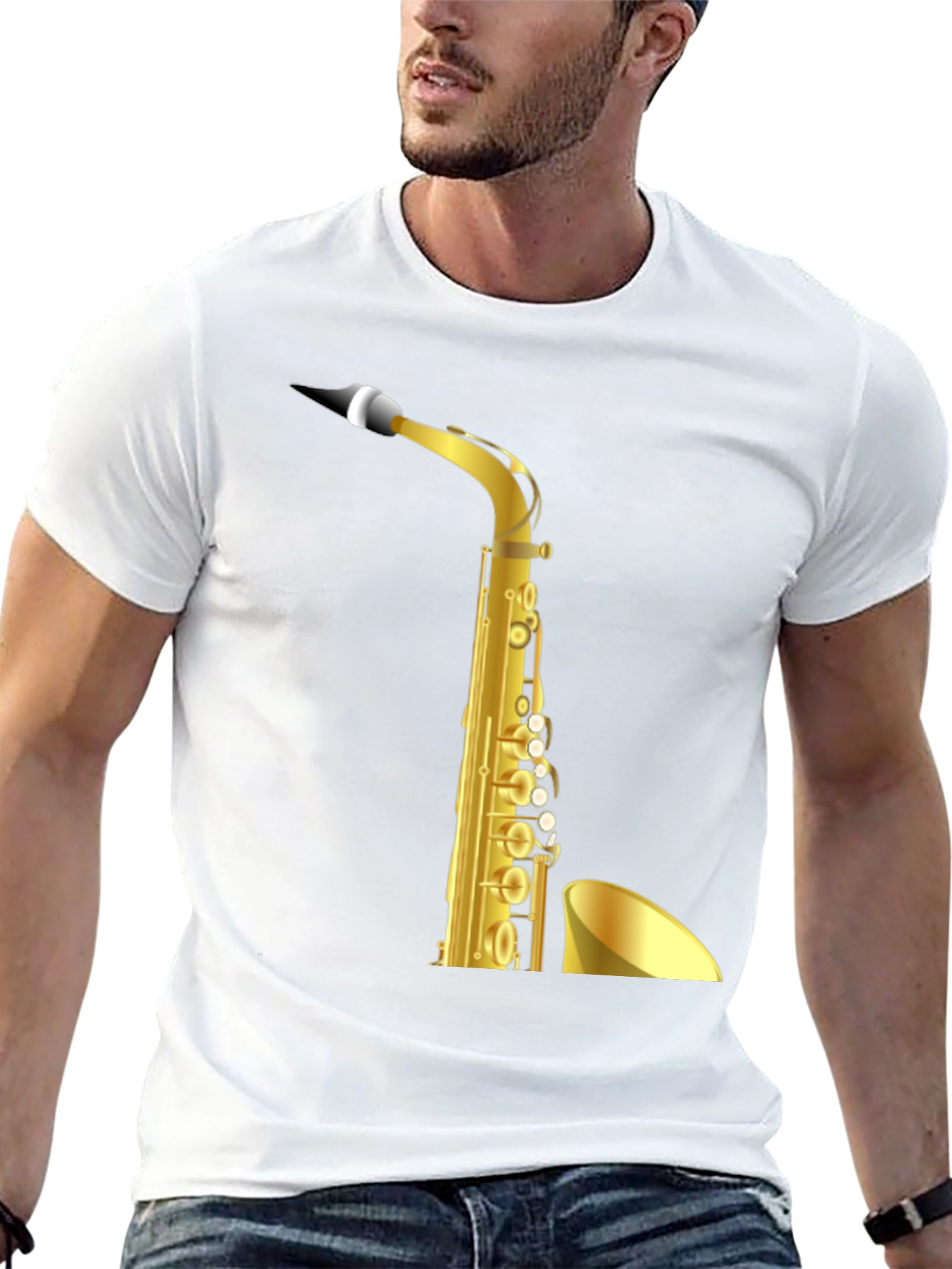 Saxophone Graphic Black T-Shirt